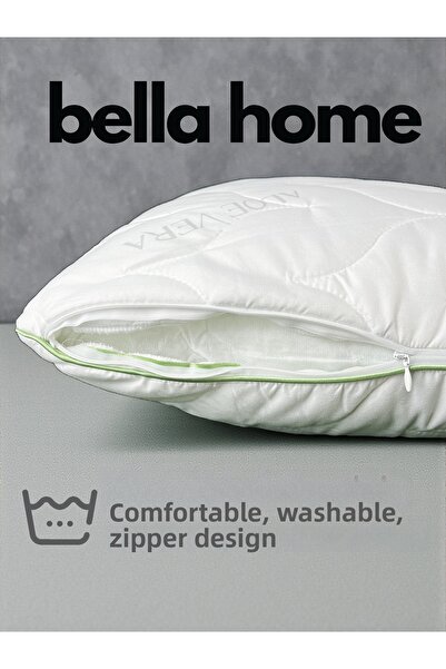 Bella Home 50X70 Aloevera Quilted Pillow - Washable - Zippered - White with Special Bag