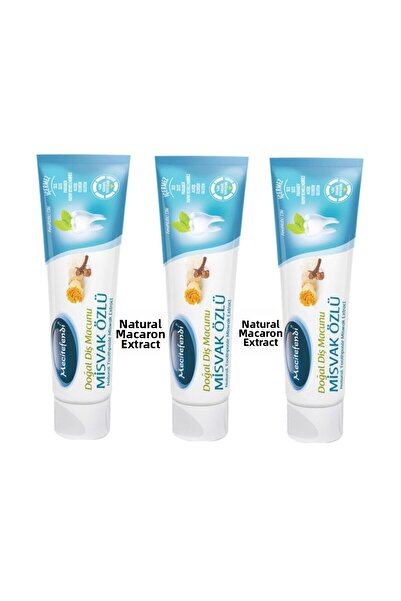 Mecitefendi 3 Pieces of Miswak Extract Natural Toothpaste Fluoride-Free 75 ml