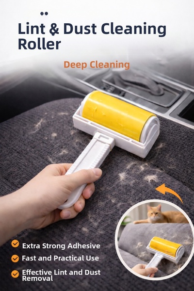 DrBambu Rolă practică lavabilă pentru colectarea părului și a prafului pisică...