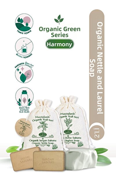 Mecitefendi Harmoni Organic Green Series - Nettle and Laurel Soap 125g (Refreshing and Refreshing)