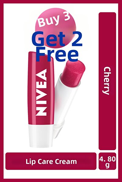 NIVEA Kiraz Dudak Bakım Kremi Ve Parlatıcısı 4.8gr, Nemlendirici, Hafif Kırmı...
