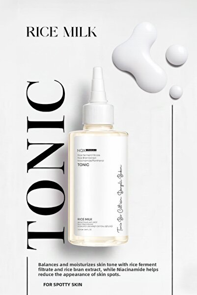 NQX PULL Rice Milk Tonic Rice Extract Brightening Anti-Blemish Skin Tone Equa...