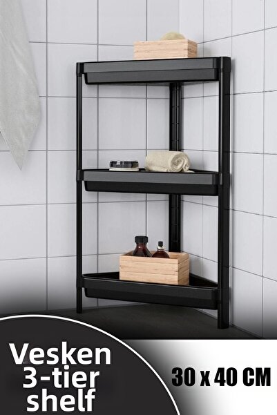 CMT Vesken Triangle Shelf Unit 3 Tier Corner Bathroom Shelf Organizer