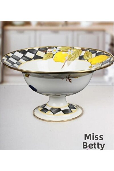 Miss Betty وعاء فواكه مطلي بالمينا بقاعدة 30 سم ليندا MİSS-9663-08