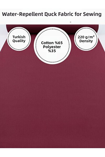 FabricMarket Water Repellent Duck Fabric |   220 G/M² |   65% Cotton 35% Poly...