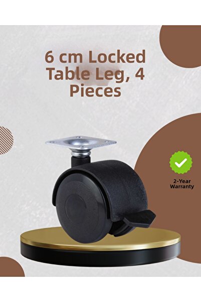 ZERO LAND NHRHLS قاعدة أثاث قابلة للقفل 6 سم، مجموعة من 4 قطع (155306) مع حما...