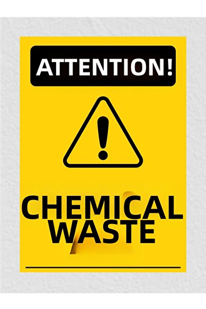 zafrakreklam Attention Chemical Waste Polycarbonate Sign Plate 24X34Cm