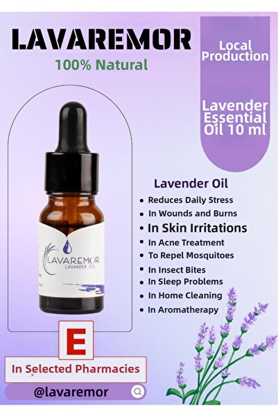 LAVAREMOR زيت اللافندر العطري النقي والطبيعي 100% (10 مل) زيت العناية