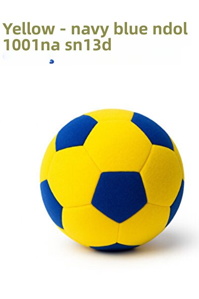 esdishopping Plush Football Ball Yellow-Navy Blue Soft Plush Ball 20X20Cm