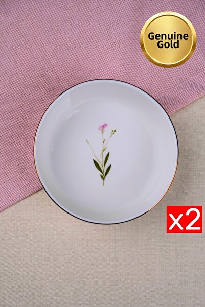 tabakevi Tabak Evi Porcelain Natura Broadcloth Gold Gilded Bowl 17X5X4,50Cm 730Cc 2 Pcs