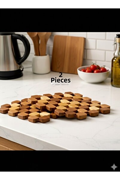 HZL HOME قطعتين من رف البامبو المنسوج مقاس 15x15 مقاوم للحرارة العالية متعدد ...