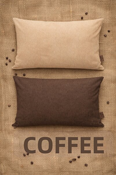 Alacastore طقم غطاء وسادة مزخرف مكون من قطعتين بلون القهوة الحليبية والبني المر
