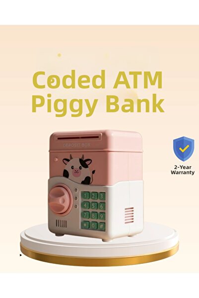 Epilons حصالة إلكترونية للأطفال بتصميم ماكينة الصراف الوردية