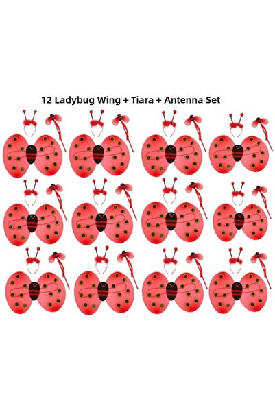 ForWhat 12Pcs Wing Crown Scepter Set for Office Home Office Event Ladybug Cos...