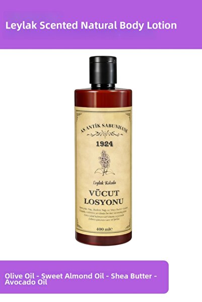 AS ANTİK SABUNHANE 1924 لوشن طبيعي للجسم برائحة الليلك - 400 مل