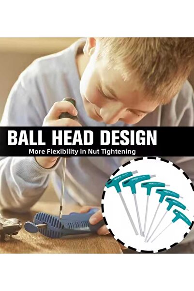 ÇEÇEN HOME 7-Piece T-Handle Hex Allen Key Set, Sizes=2Mm, 2.5mm, 3mm, 4mm, 5mm, 6mm and 8mm