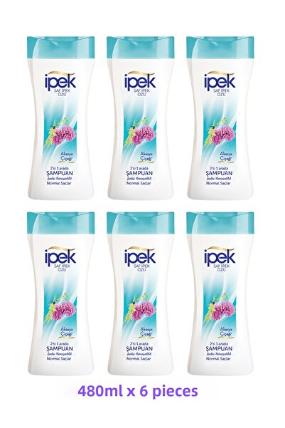 İpek شامبو شاف أكوا زهرة الأكاسيا 2 في 1 للشعر العادي 6 قطع