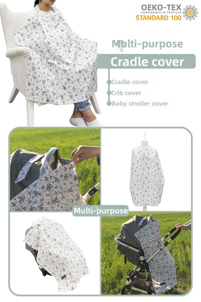 mordesign غطاء رضاعة الطفل باللون الرمادي المقرمش - عربة أطفال وعربة أطفال كبيرة جدًا