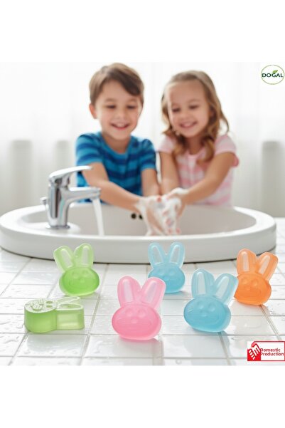 Chikopy Lemon Scented Children's Hand Washing Soap Rabbit Figured Soap Set of...