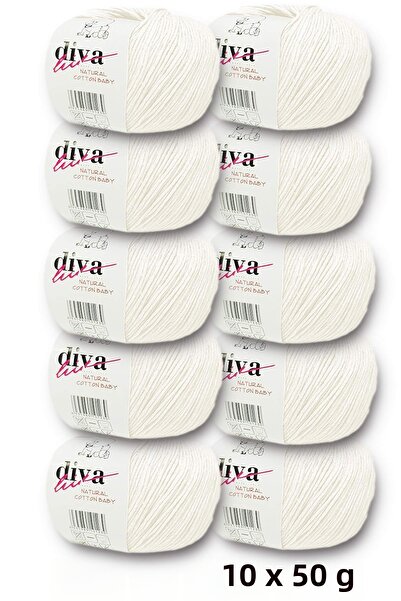 Diva İplik Premium Amigurumi Ipi Punch (Panç) Baby Soft Cotton 500 Gr (Pack of 10) - Bone