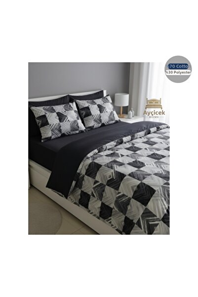 ayçiçek home Set de lenjerie de pat dublă și cearșaf fără elastic și 160/200 ...