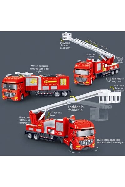 craftivio Large Size Toy Fire Truck - 360 °   Fire Truck with Rotating Extendable Ladder