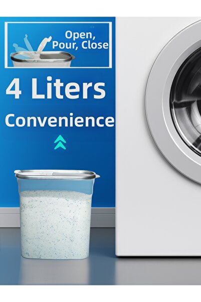 Tercih Home 4 Liters Practical Self-Covering Detergent Box Storage Container ...