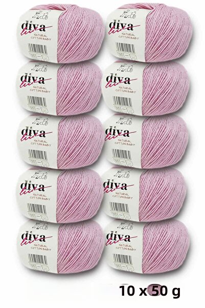 Diva İplik Premium Amigurumi Ipi Punch (Panç) Baby Soft Cotton 500 Gr (Pack of 10) - Dusty Pink
