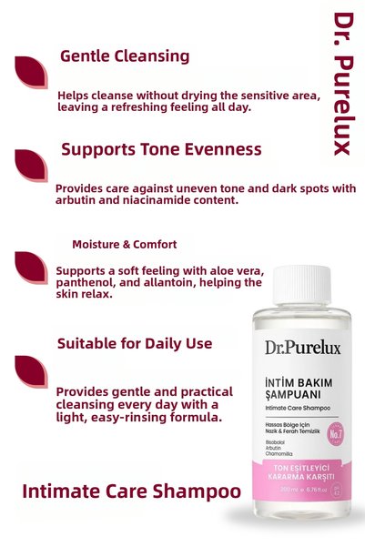 Dr.Purelux Arbutin & Niacinamide Helps Even Out Skin Tone and Anti-Darkening Wash Shampoo for Intimate Areas