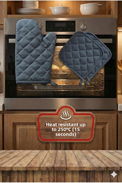 Home يانمايا - طقم قفازات مقاومة للحرارة لأواني المطبخ والفرن، يتضمن 2 قفاز و...
