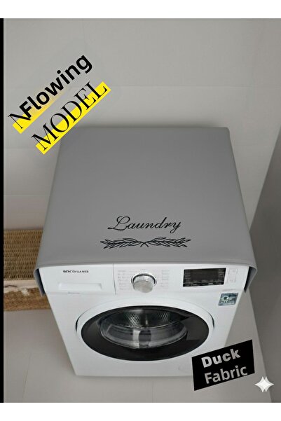 BeybiNest Washing Machine Cover Embroidered Model Cream