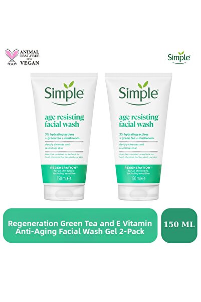 Simple Regeneration Anti-Aging Face Wash Gel with Green Tea and Vitamin E 150...