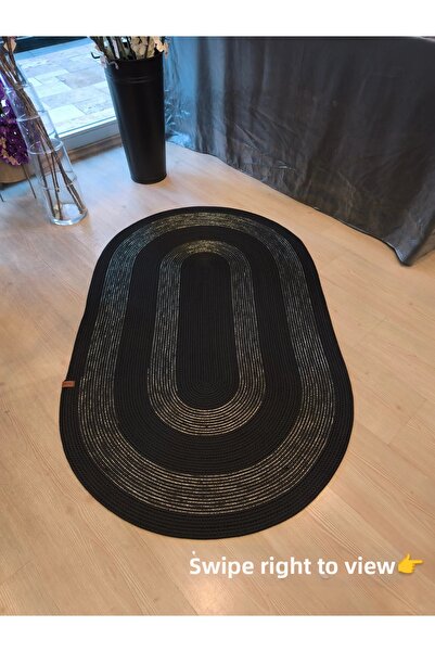 Essme Collection Bath Rug Black 130 X 80 cm