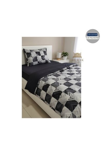 ayçiçek home Set de lenjerie de pat pentru o persoană, cearșaf elastic, dimen...