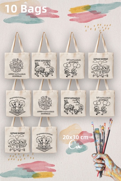 ÇANTAPAK مجموعة من 10 حقائب تلوين ذات طابع العيد - حقائب أنشطة تعليمية مقاس 2...