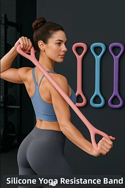 CÖDEL Bandă de rezistență pentru yoga din silicon - cauciuc de rezistență pentru exerciții pentru spate, talie, brațe