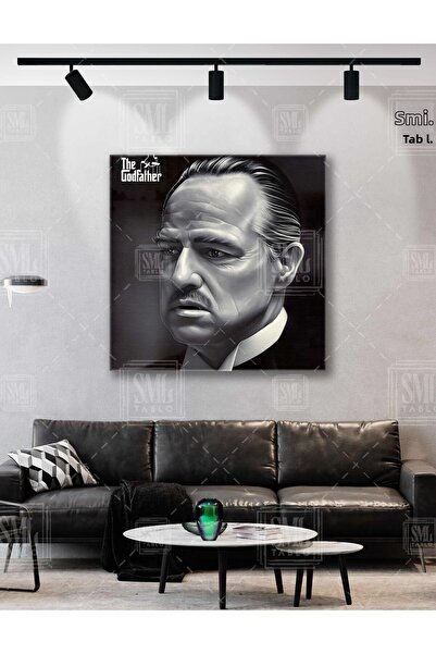 SML TABLO The Godfather Don Carleone Portrait Father Movie Square Canvas Painting