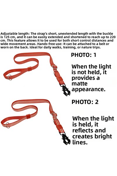 VSLT HANDMADE Handmade-Reflective-Short and Long Adjustable Dog Walking Leash. (from 10 to 40 Kilos)