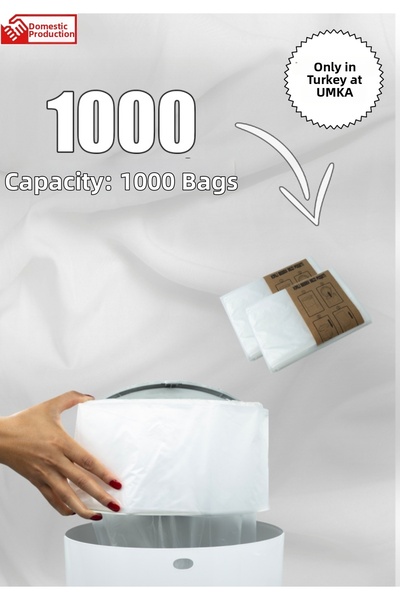 Korbell 15/16Lt Compatible Domestic Product Equivalent Garbage Bags - 2 Packs Domestic - 1000 Pieces Baby Diaper Capacity