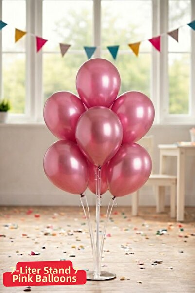 Baloncu Nene Suport pentru baloane 70 cm 7 bucăți 7 bucăți roz strălucitor pe...