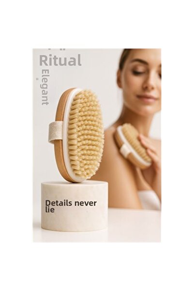 ETC Wooden Back Bath Brush |   Natural Horsehair Body Scrub |   Peeling and S...