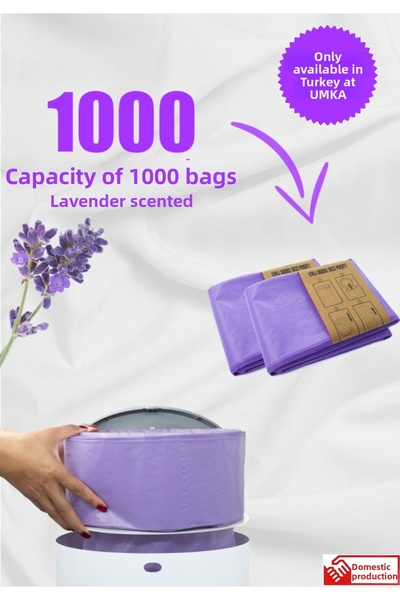 Korbell 1000 Diaper Capacity Lavender Scented Domestic Garbage Bag Compatible with 16Lt Garbage Cans