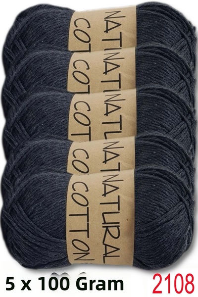 Diva İplik Diva Natural Cotton 2108 Anthracite (Pack of 5)