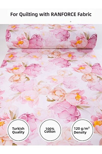 FabricMarket Colorful Printed Ranforce Fabric – 100% Cotton Bedding Fabric, 240 cm Width