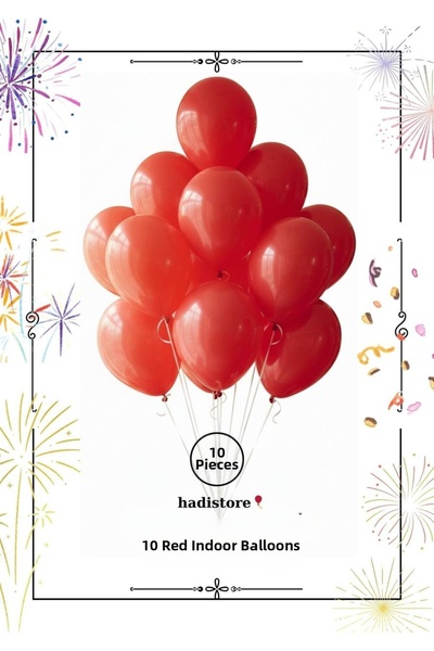 hadistore Red 10 Pieces 11-12” Indoor Party Balloons – Harmless to Health, Ba...