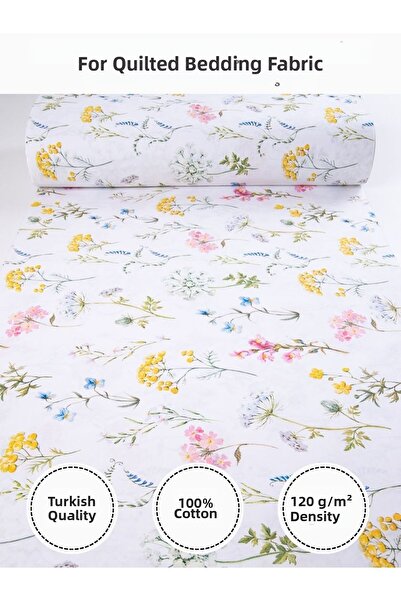 FabricMarket Colorful Printed Ranforce Fabric – 100% Cotton Bedding Fabric, 2...