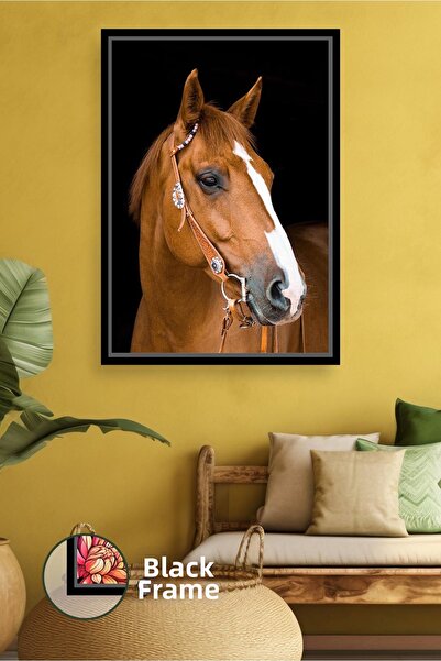 KOSS Dijital Portret de cal brun pur, decor natural și elegant pentru perete ...