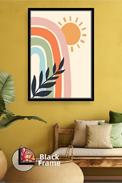 KOSS Dijital Дъга от цветни листа Детайлна декорация за стена в бохемски стил...