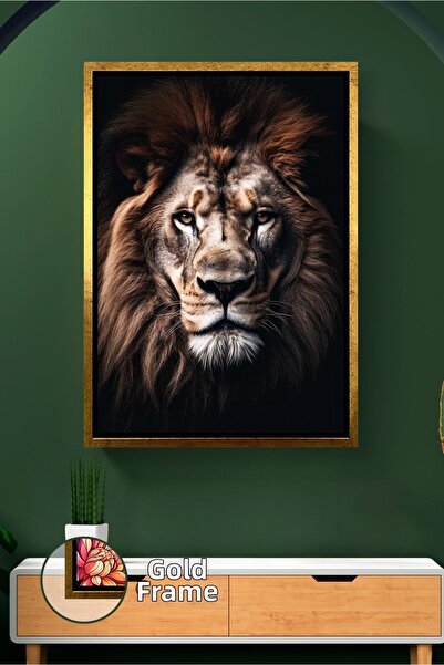 KOSS Dijital Pictură cu leu în tonuri închise, portret de leu pentru bărbați,...