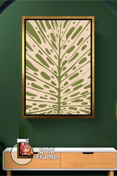 KOSS Dijital Бохо декорация за стена с мотив на листа от монстера, зелена, ми...